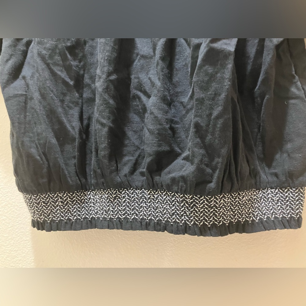 Lucky Brand Black Blouse with White Embroidery - Picture 9 of 13